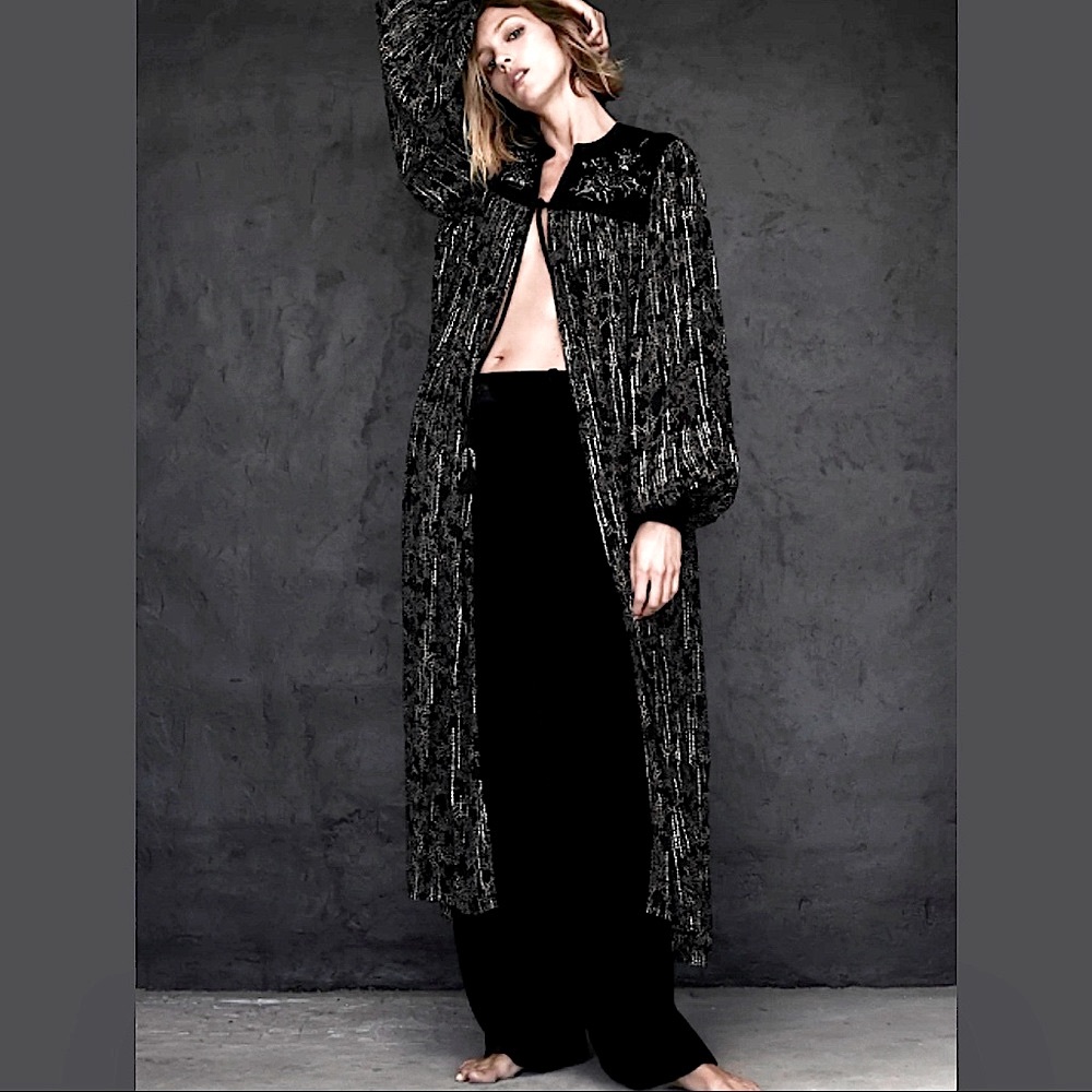 Embroidered Printed Kimono - Picture 2 of 12